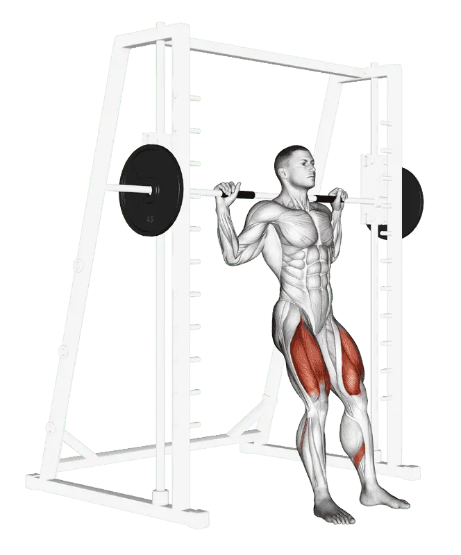 Smith Chair Squat, Male demonstration, Start