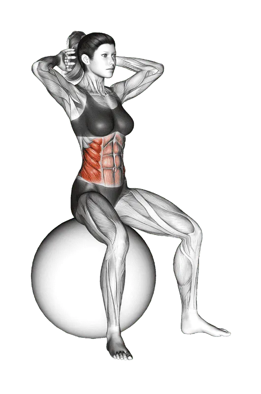 Spinal Stretch (on stability ball), Female demonstration, Start