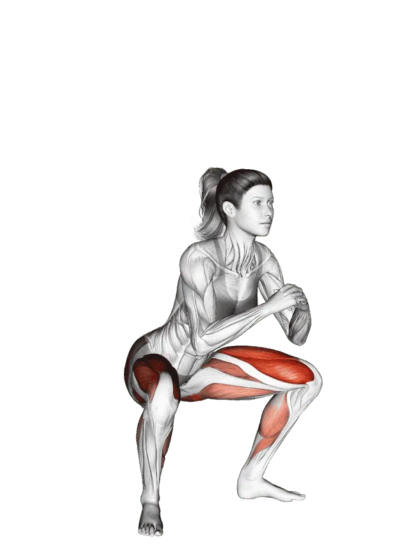 Squat Side Kick, Female demonstration, Start