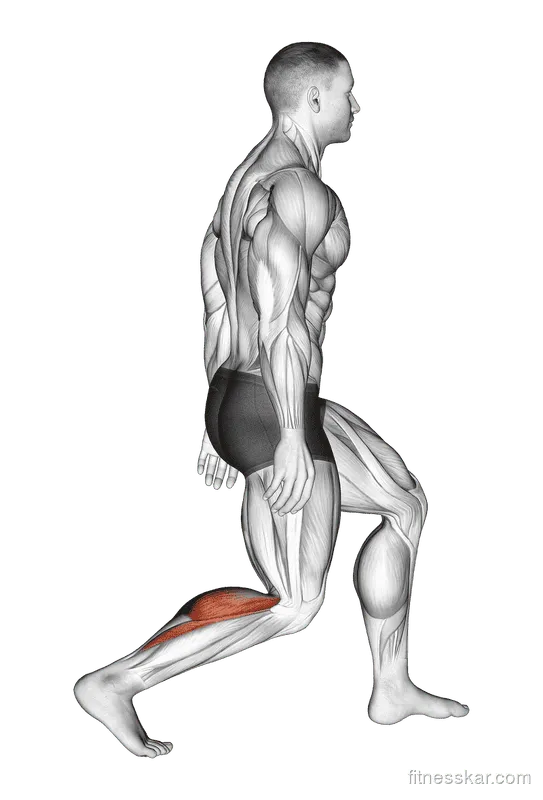 Standing Achilles Stretch, Male demonstration, Start