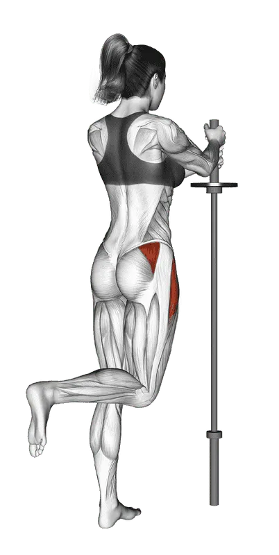 Standing Hip Abduction (bent knee), Female demonstration, Start