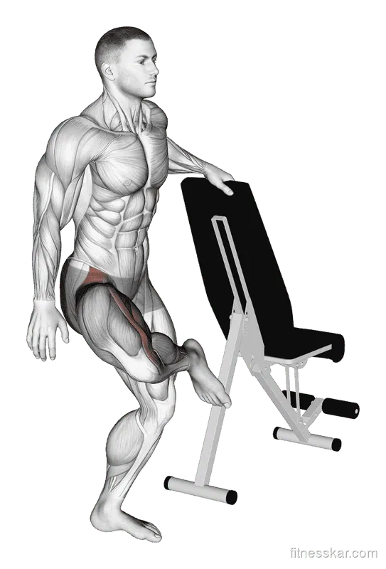 Standing Outer Hip Stretch, Male demonstration, Start