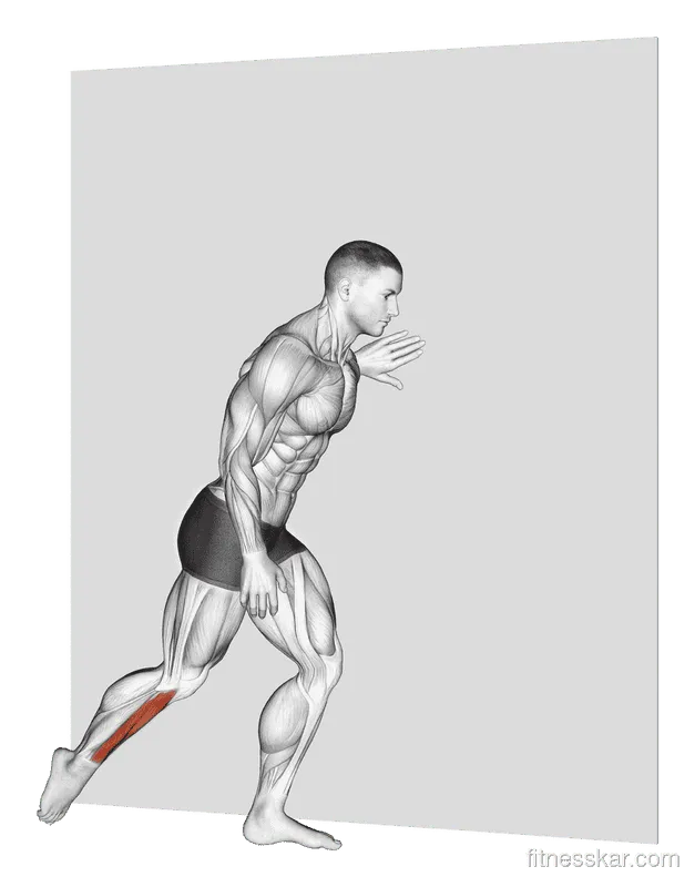 Standing Shin Stretch, Male demonstration, Start