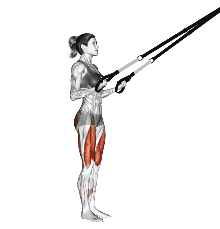 Suspender Rear Lunge, Female demonstration, Start