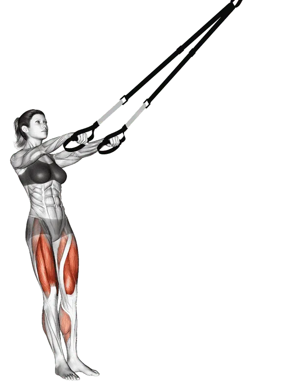 Suspender Side Cross Lunge, Female demonstration, Start