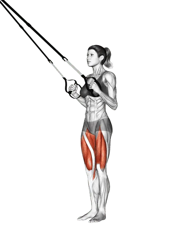 Suspender Side Lunge, Female demonstration, Start