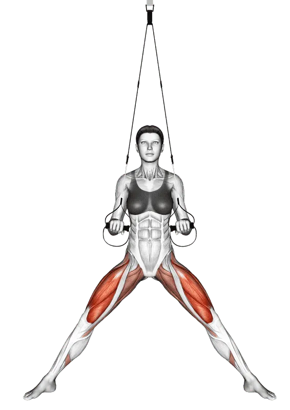 Suspender Side Stretch, Female demonstration, Start