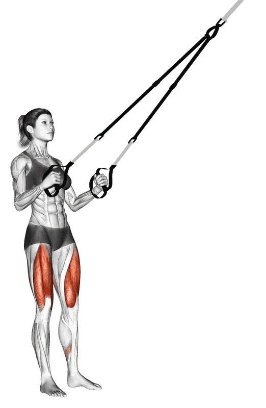 Suspender Squat, Female demonstration, Start