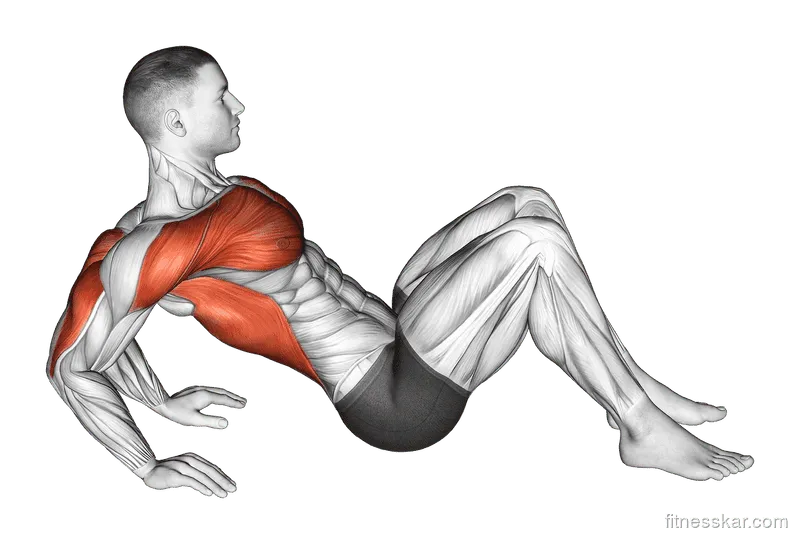 Triceps Dip Stretch, Male demonstration, Start
