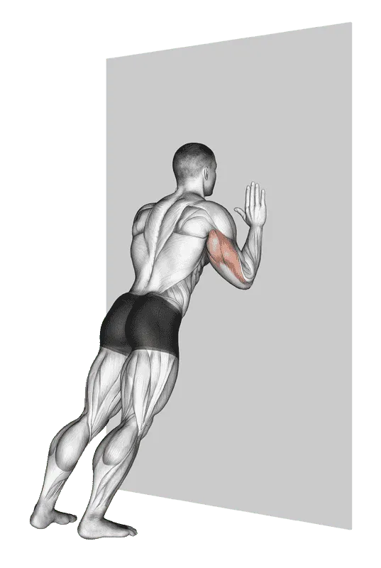 Wall Push-Up, Male demonstration, Start